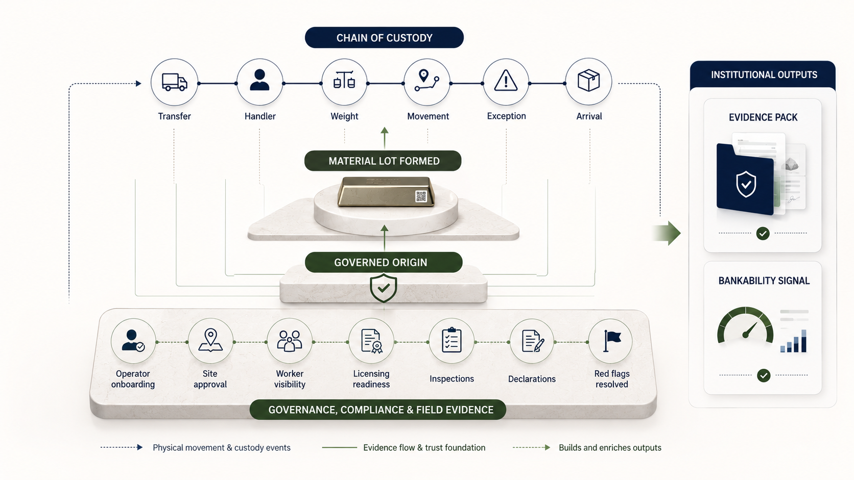 diagram · governance evidence feeding the chain of custody
